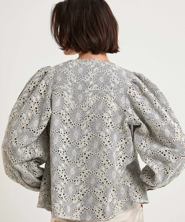 Blouse Broderie Pinstripe Rikki*By-Bar Fashion