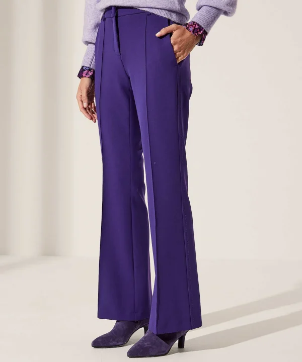 Flared Trousers Pintucks Fawn*Cambio Best Sale