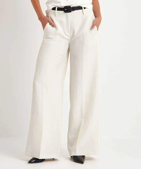 Linen Mix Wide Leg Trousers Alva*Cambio Clearance