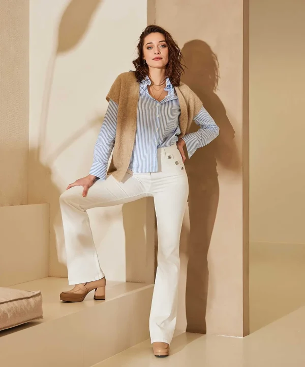 Flared Jeans With Buttons*Caroline Biss Fashion