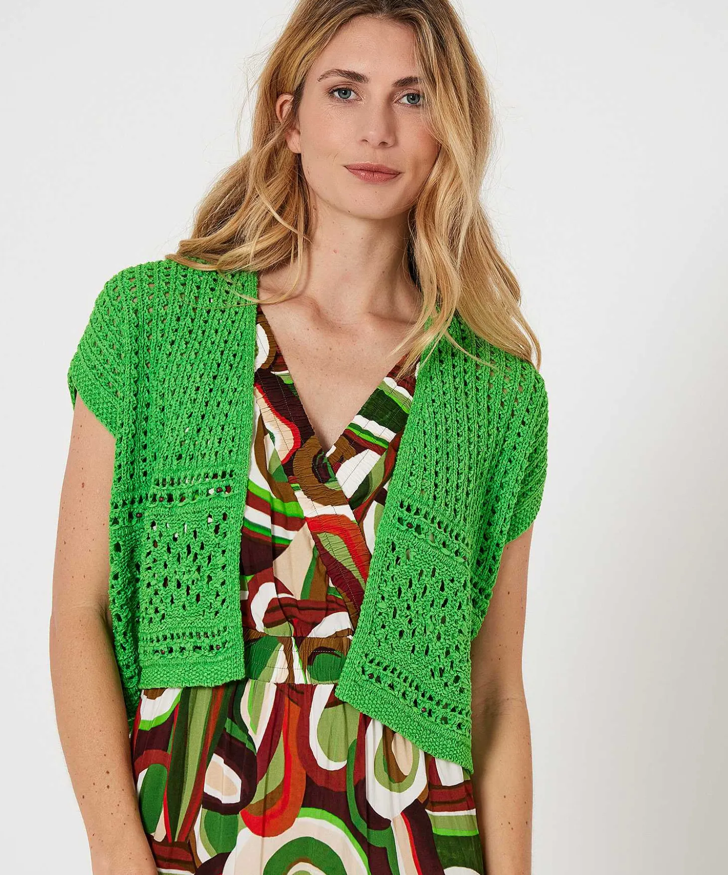 caroline_biss_short_cardi_1.webp Short Cardigan Openwork Beads*Caroline Biss Flash Sale