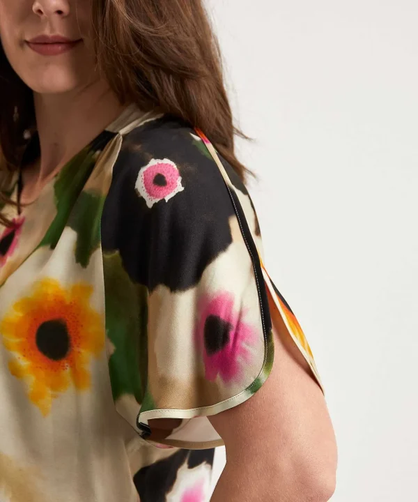 Silky Blouse Fancy Flower*Caroline Biss Fashion