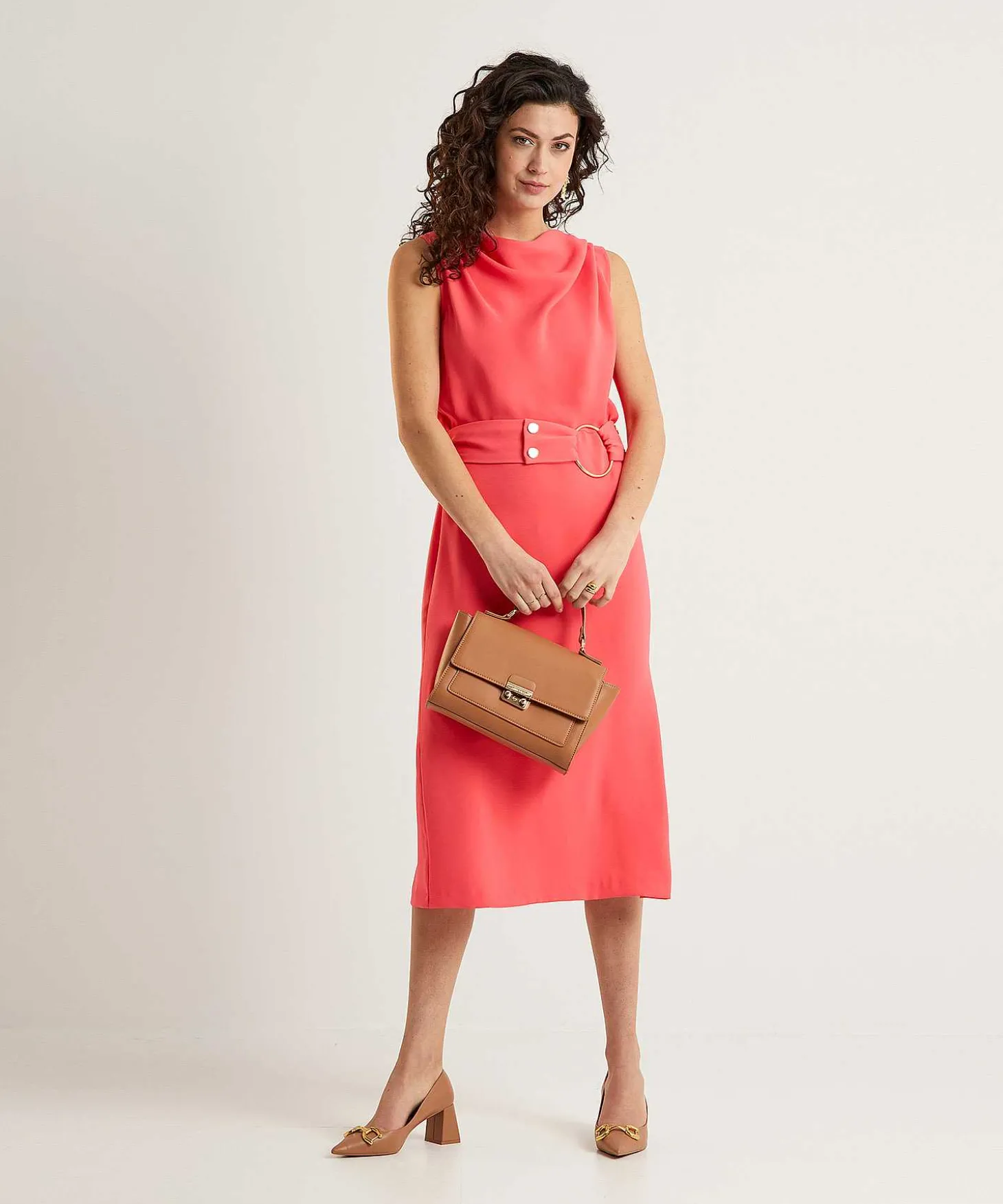 caroline_biss_sleeveless__0.webp Sleeveless Dress Waterfall Neck*Caroline Biss Discount
