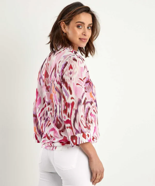 Cotton Voile Blouse Ikat Multicolor** Sale