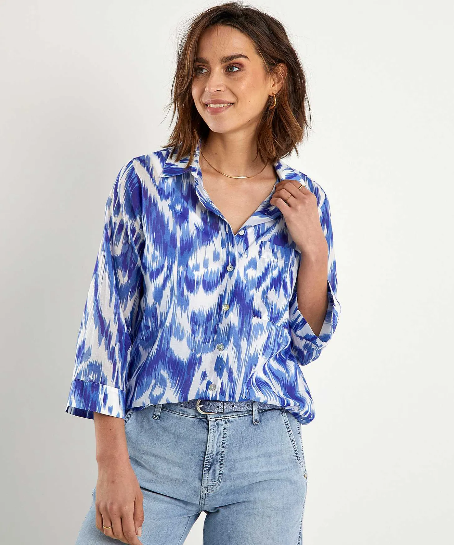 cotton_voile_blouse_ikat_1.webp Cotton Voile Blouse Ikat** Best
