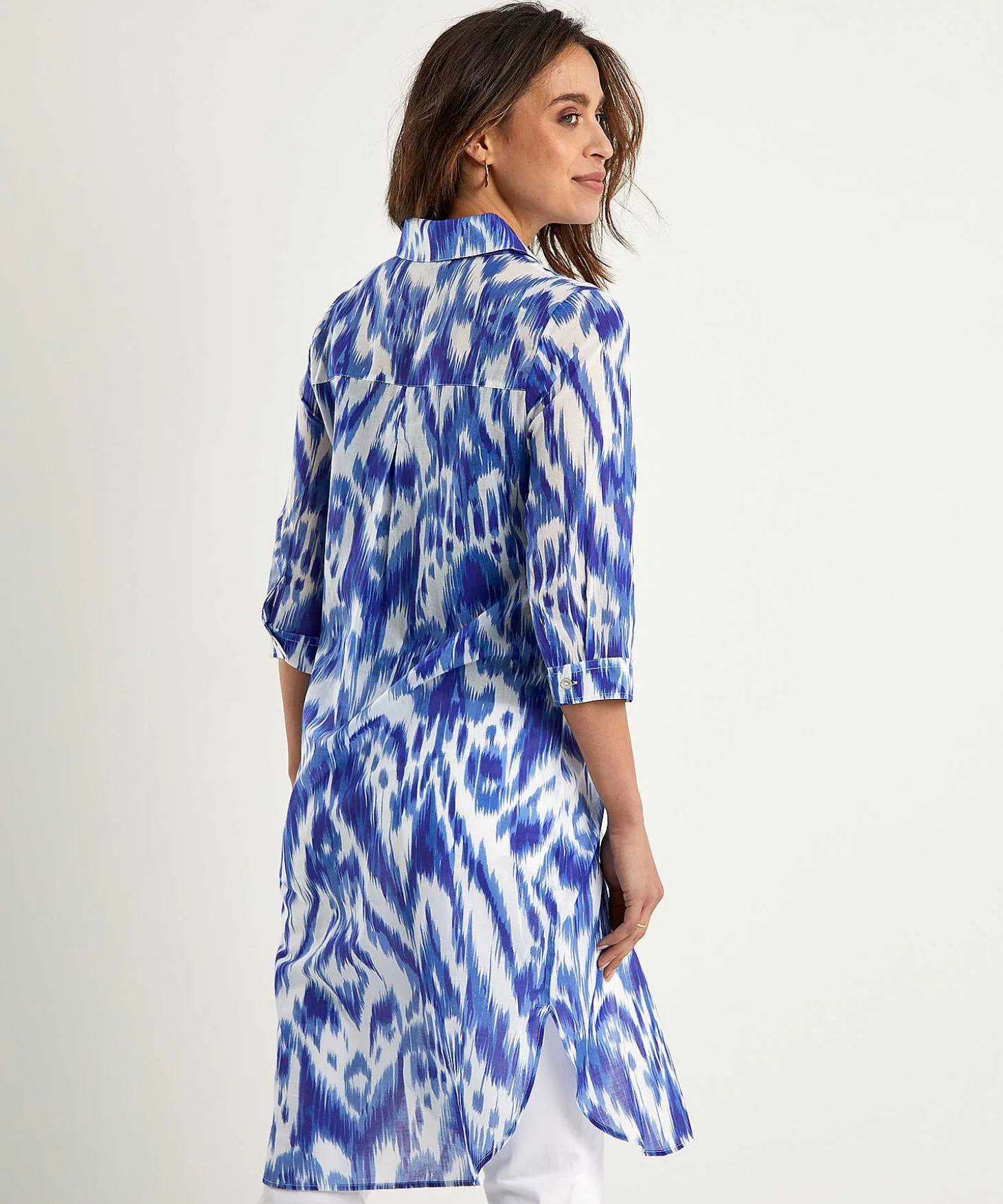 cotton_voile_shirt_dress_1.webp Cotton Voile Shirt Dress Ikat** Fashion