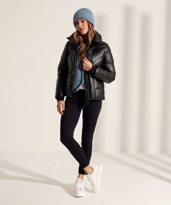 Short Down Jacket Leather Look Coated*Creenstone Best
