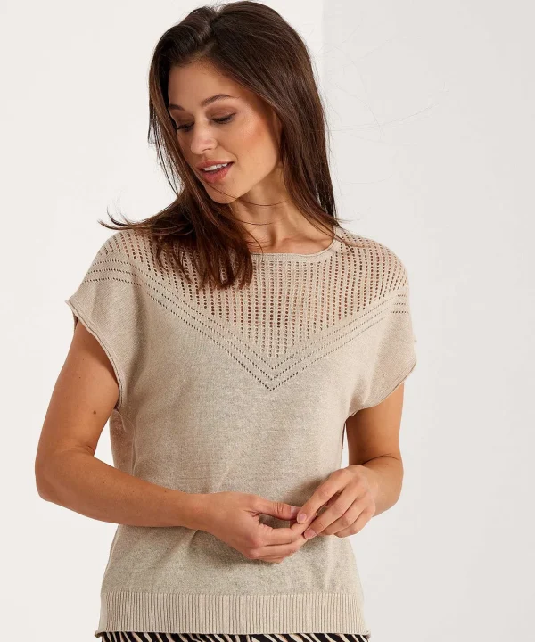 Linen Sweater Pointelle*Emotions Online