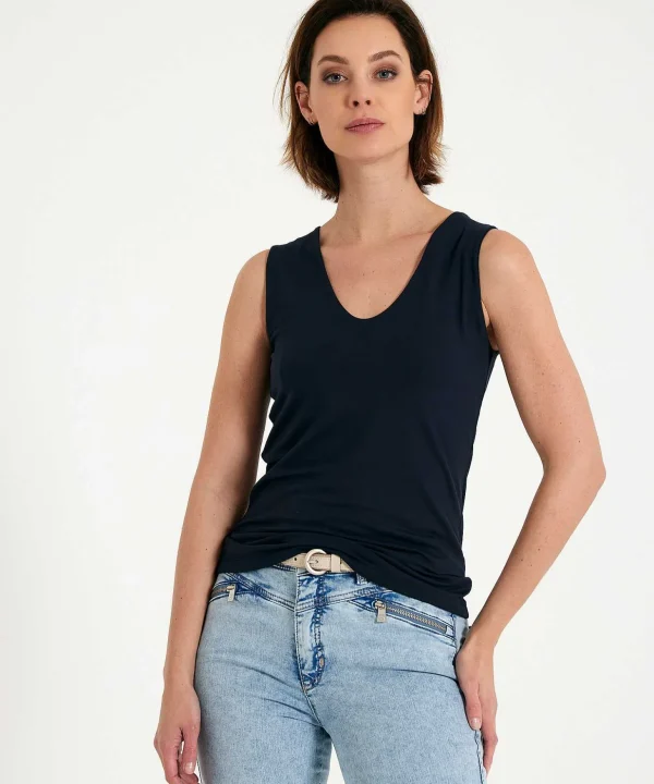 Essentials Double Panel Singlet V-Neck** Best