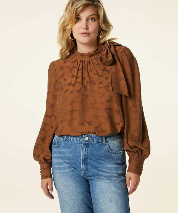 Blouse Bow And Floral Print Michou*Fabienne Chapot Flash Sale