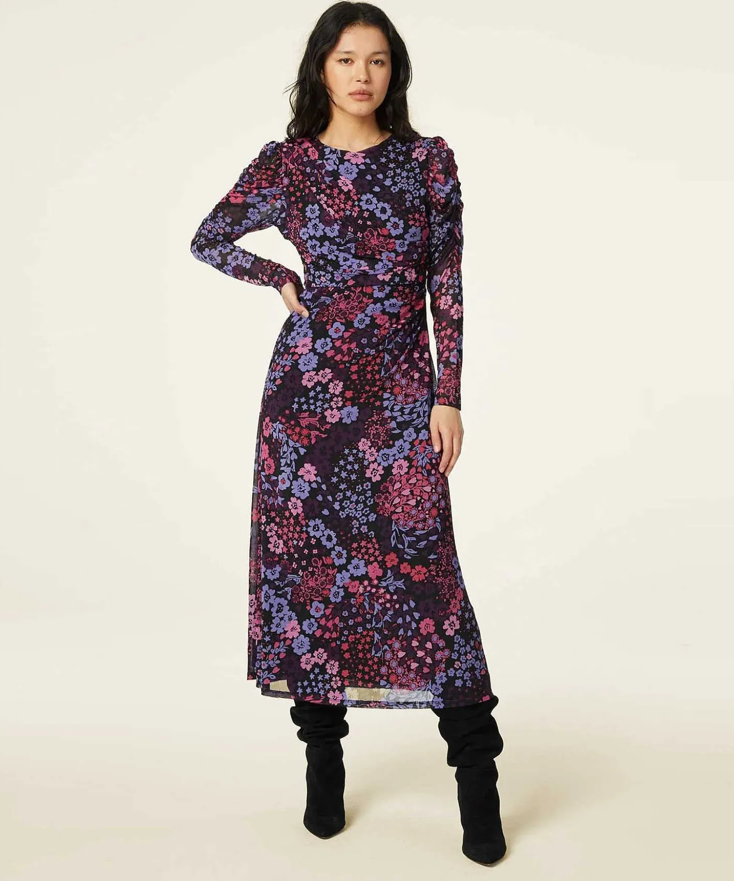 fabienne_chapot_mesh_dres_2.webp Mesh Dress Floral Print Bella*Fabienne Chapot Best