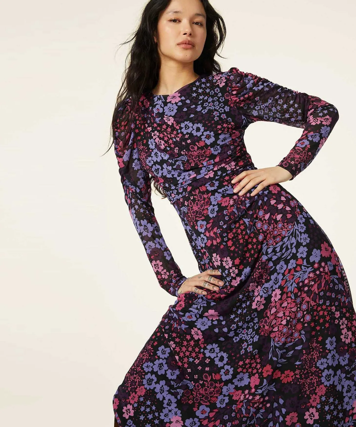 fabienne_chapot_mesh_dres_3.webp Mesh Dress Floral Print Bella*Fabienne Chapot Best