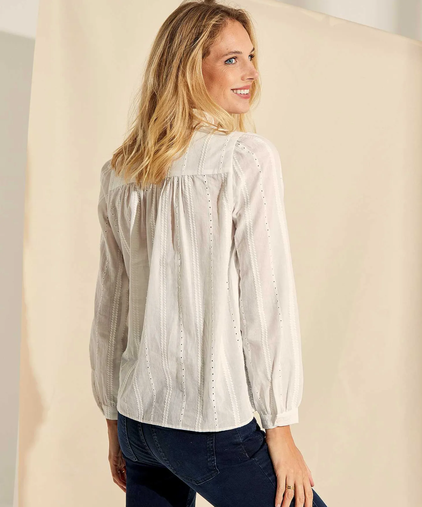 giulia_e_tu_ajour_ruffle__0.webp Ajour Ruffle Blouse*GIULIA E TU Sale
