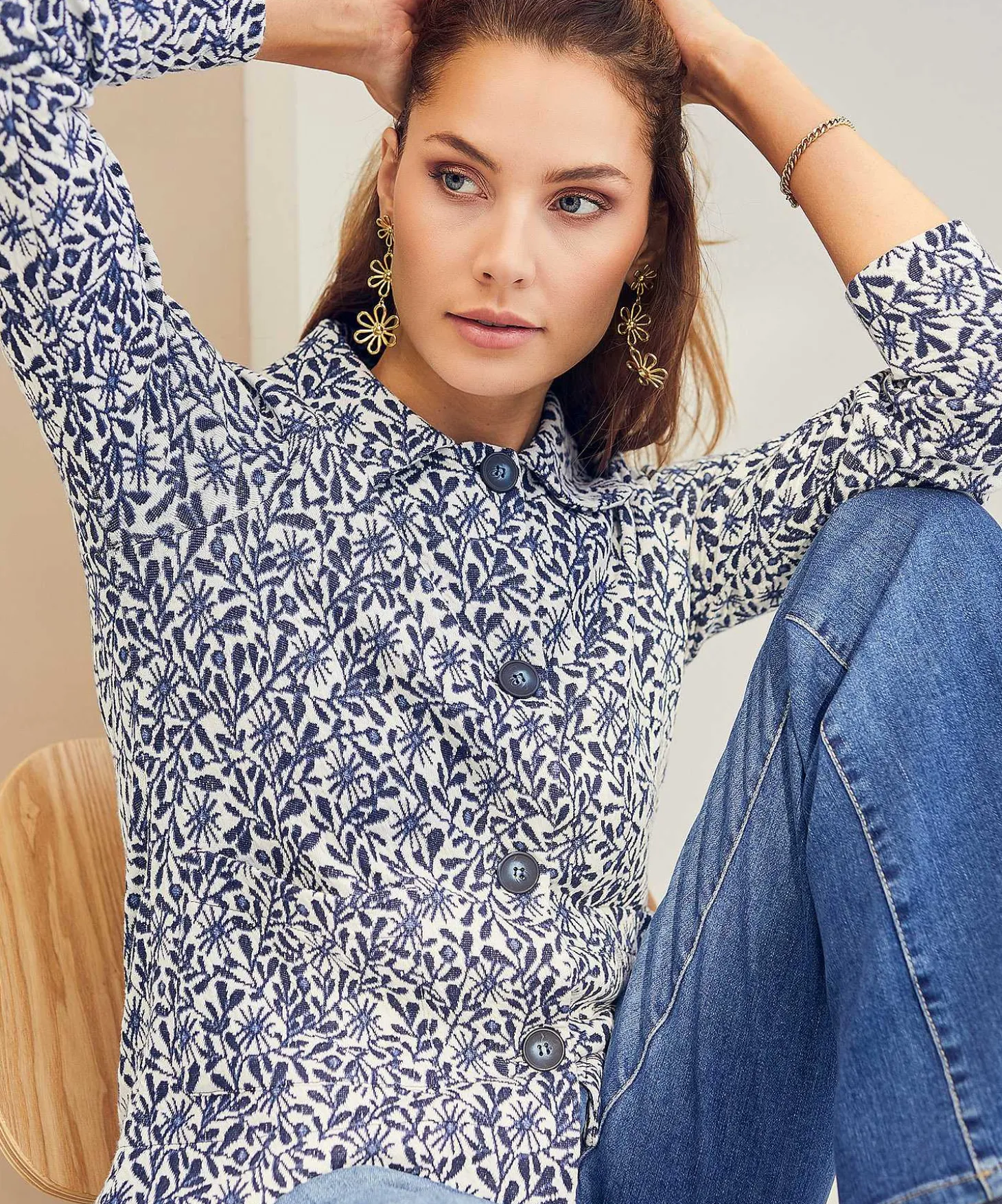 giulia_e_tu_blazer_vest_j_1.webp Blazer Vest Jacquard*GIULIA E TU Clearance