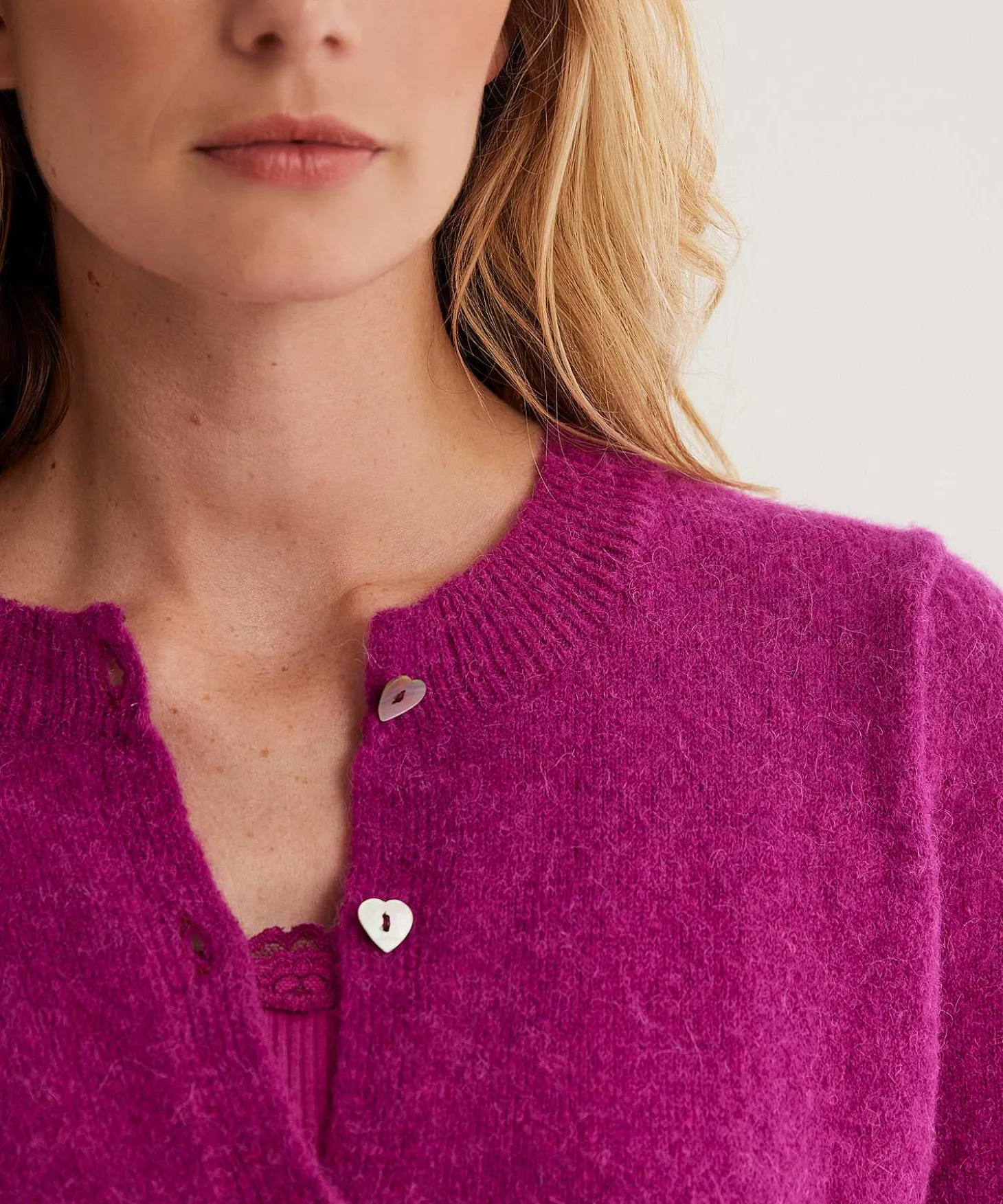 giulia_e_tu_cardigan_puff_2.webp Cardigan Puff Sleeve Heart Buttons*Giulia e Tu Clearance