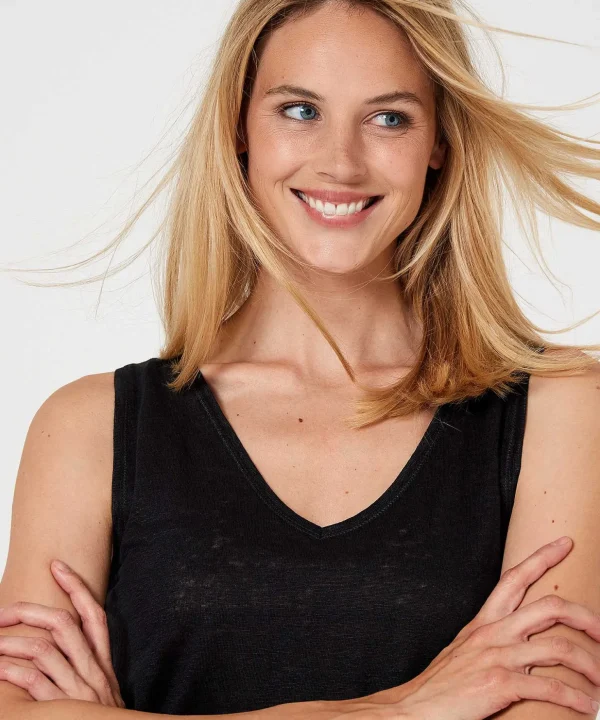 Linen Sleeveless Top*GIULIA E TU Cheap