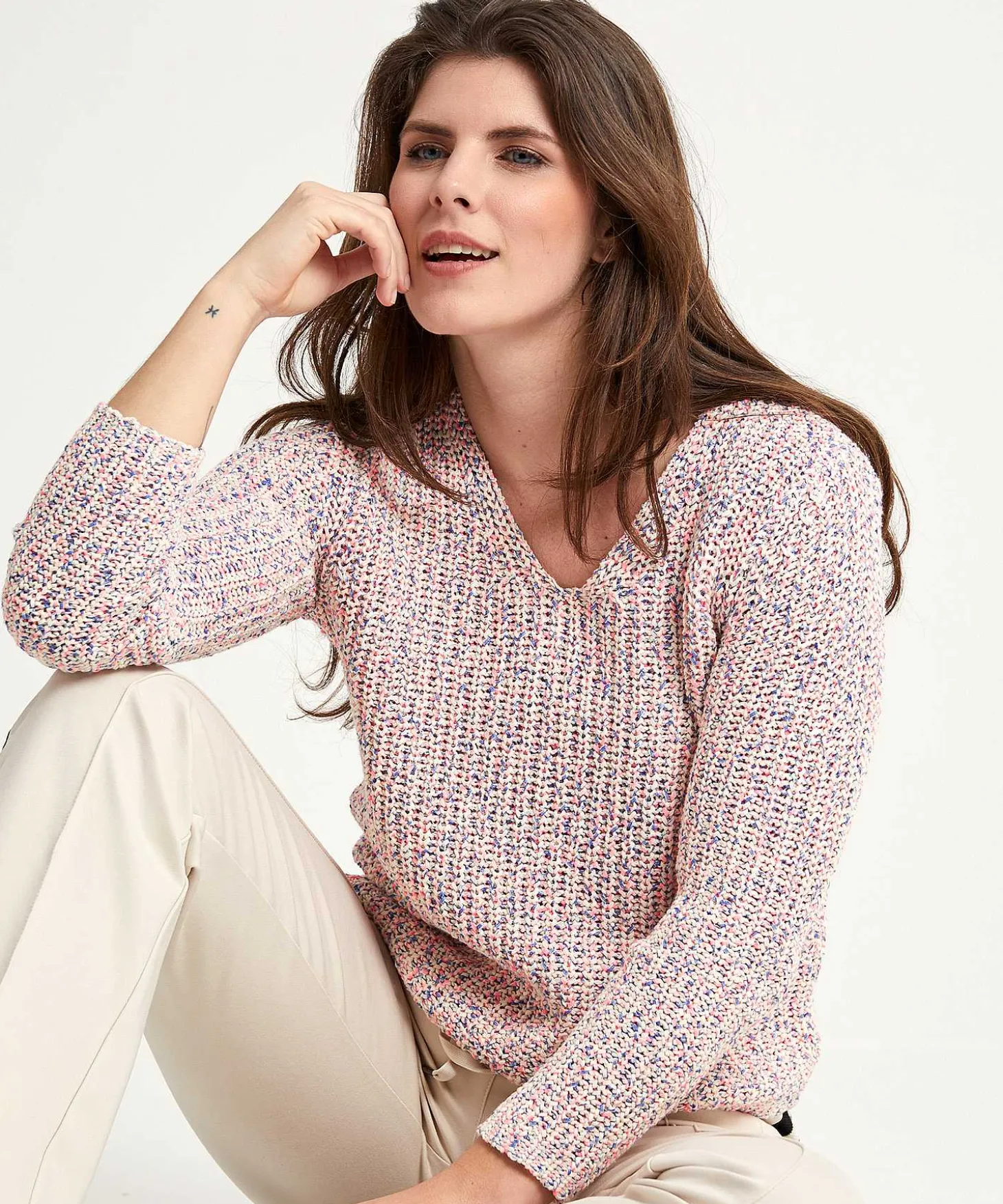 giulia_e_tu_ribbon_yarn_s_3-2.webp Ribbon Yarn Sweater Multicolor*GIULIA E TU Fashion