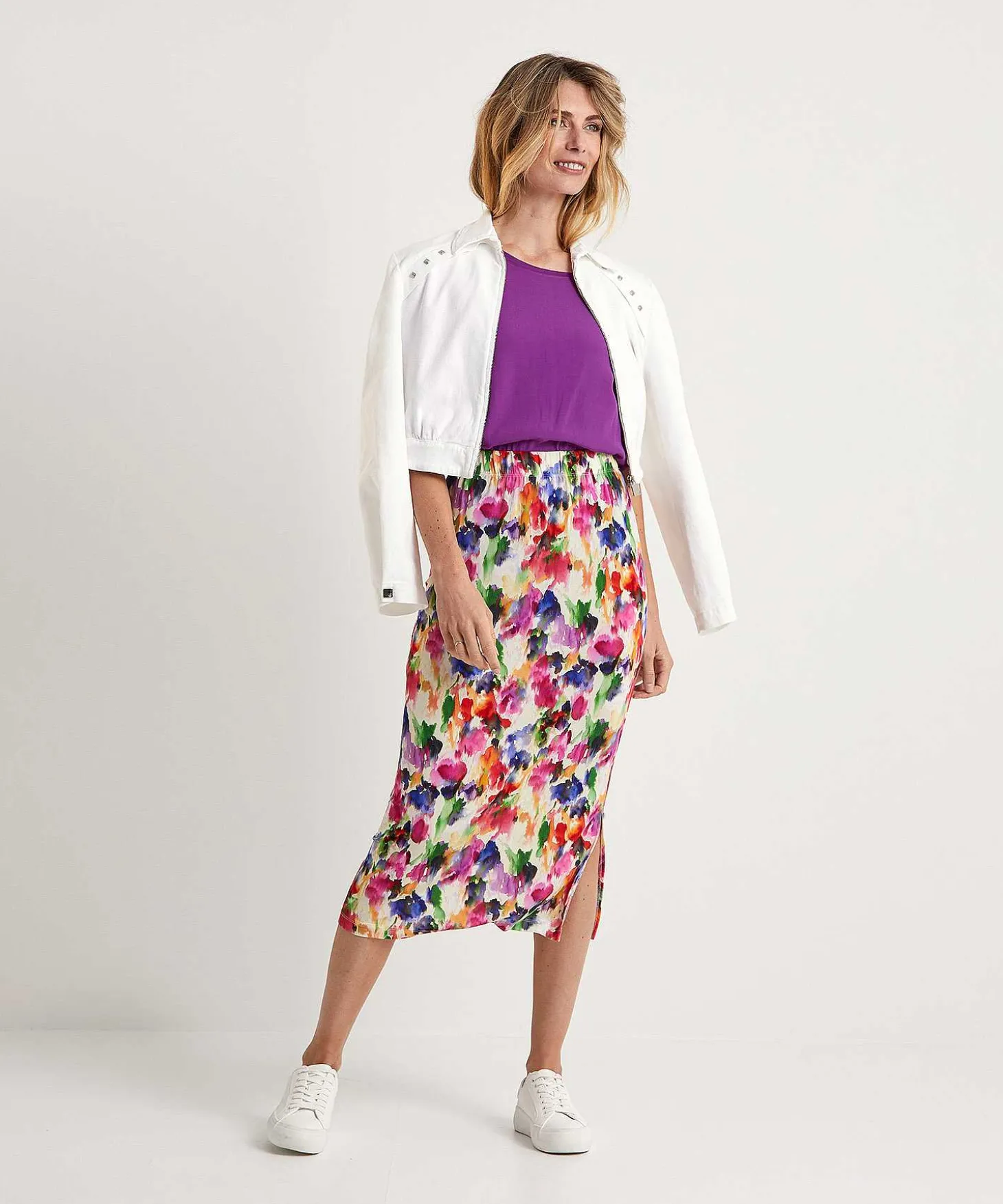 giulia_e_tu_slinky_skirt__2.webp Slinky Skirt Faded Flower*GIULIA E TU Flash Sale