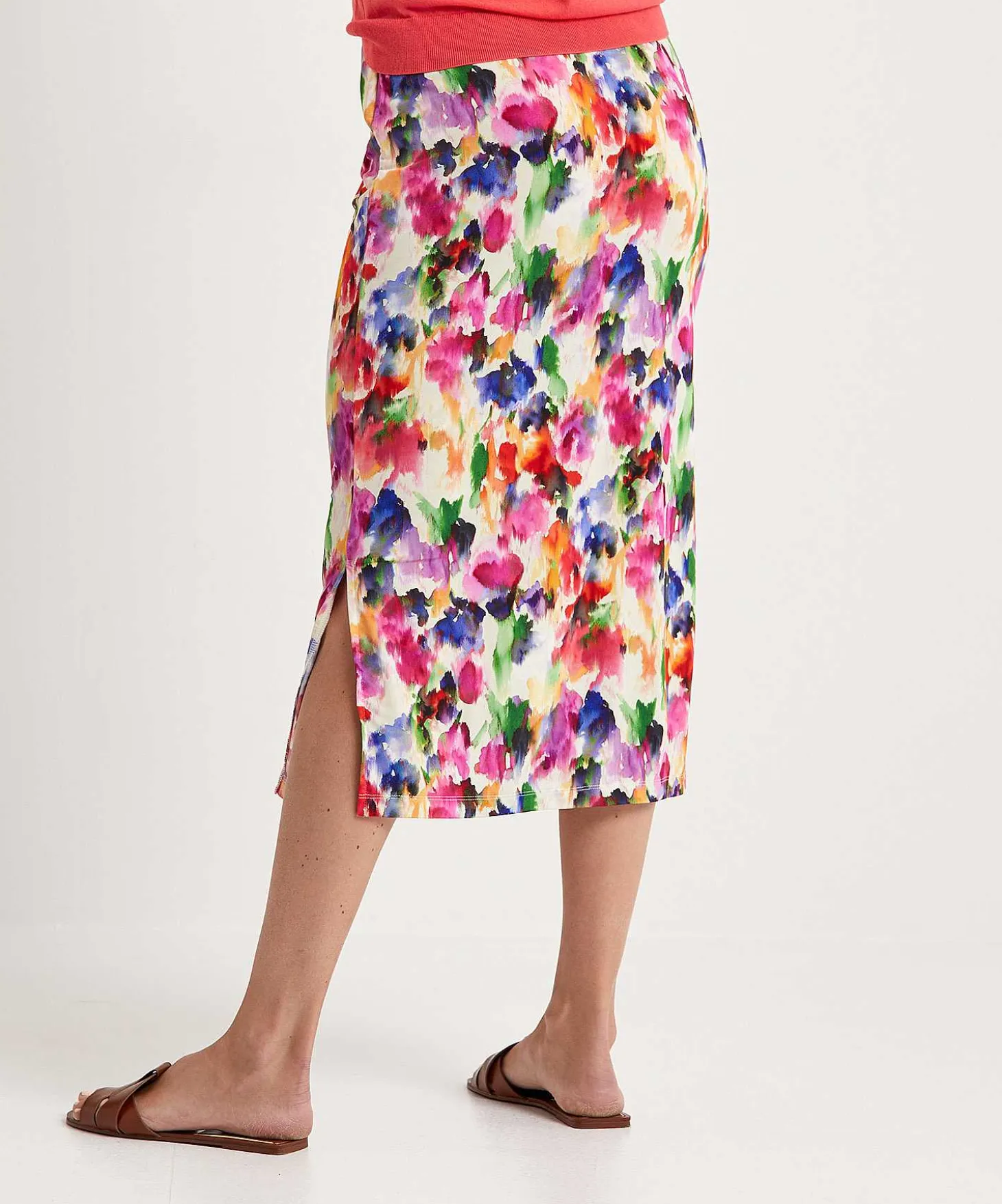 giulia_e_tu_slinky_skirt__3.webp Slinky Skirt Faded Flower*GIULIA E TU Flash Sale