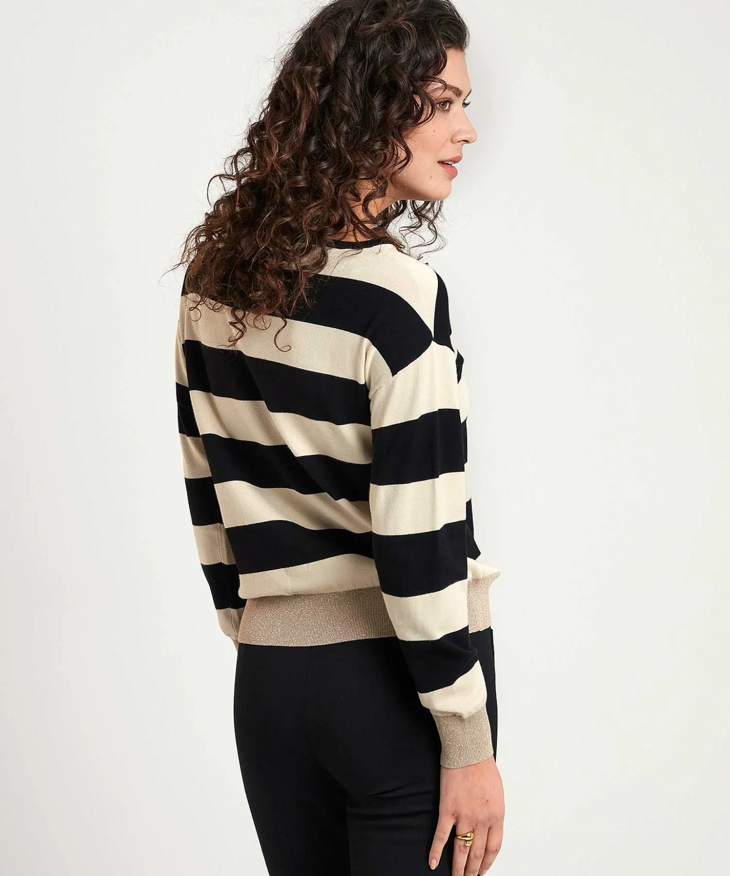 giulia_e_tu_striped_sweat_1.webp Striped Sweater With Lurex Collars*GIULIA E TU Shop