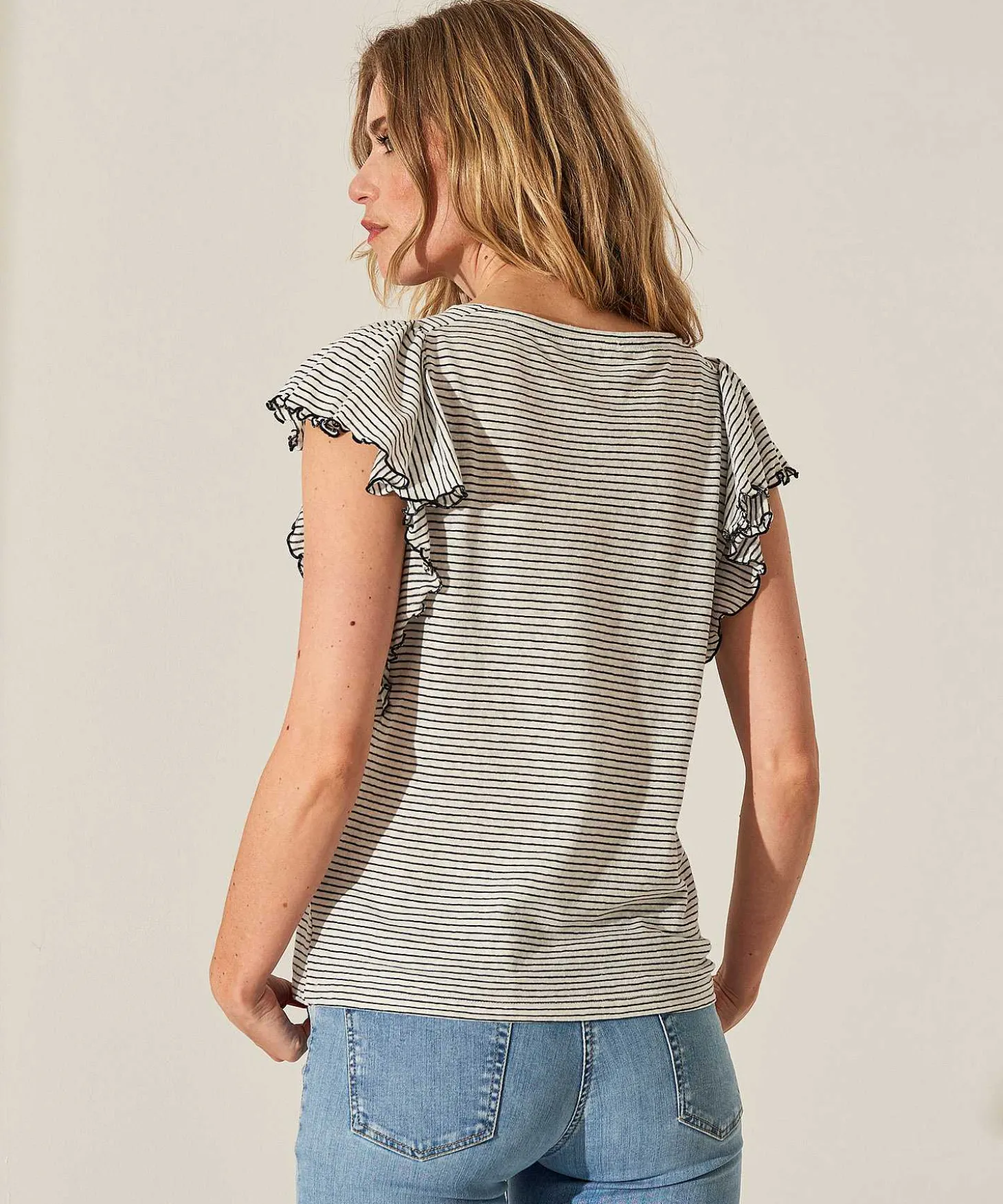giulia_e_tu_volant_shirt__2.webp Volant Shirt Fine Stripes*GIULIA E TU Online