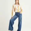 Blouse Silk Flame Print*Herzen's Angelegenheit Store