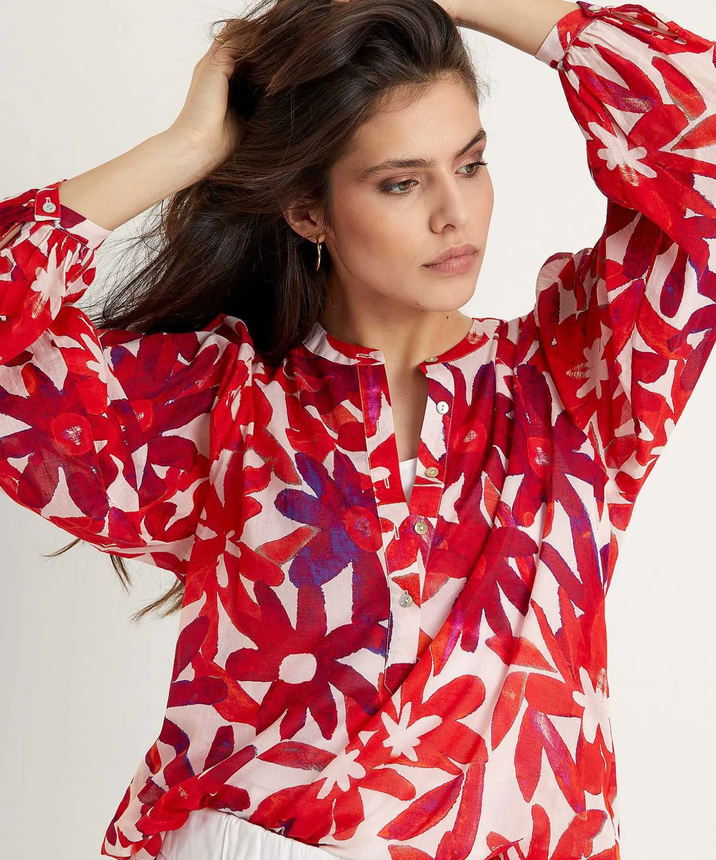 italy_cotton_voile_blous_1.webp Cotton Voile Blouse Flowers Anni*0039 ITALY Cheap