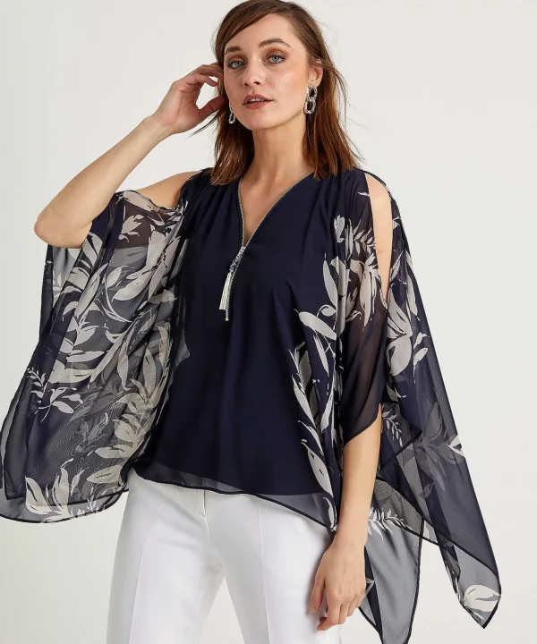 Blouse Voile Sleeves*Joseph Ribkoff Sale