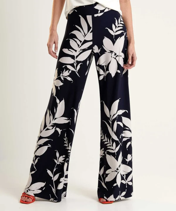 Wide Leg Trousers Leaf Print*Joseph Ribkoff Best