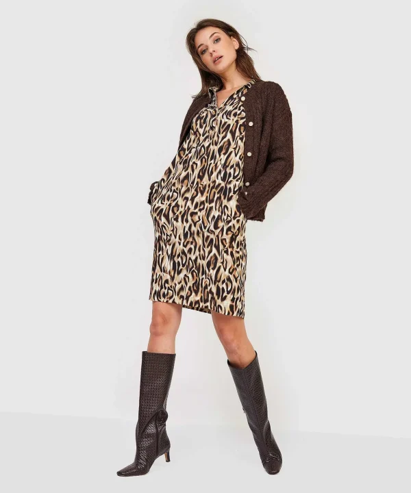 Crepe Dress Animal Print Britta*KYRA Online