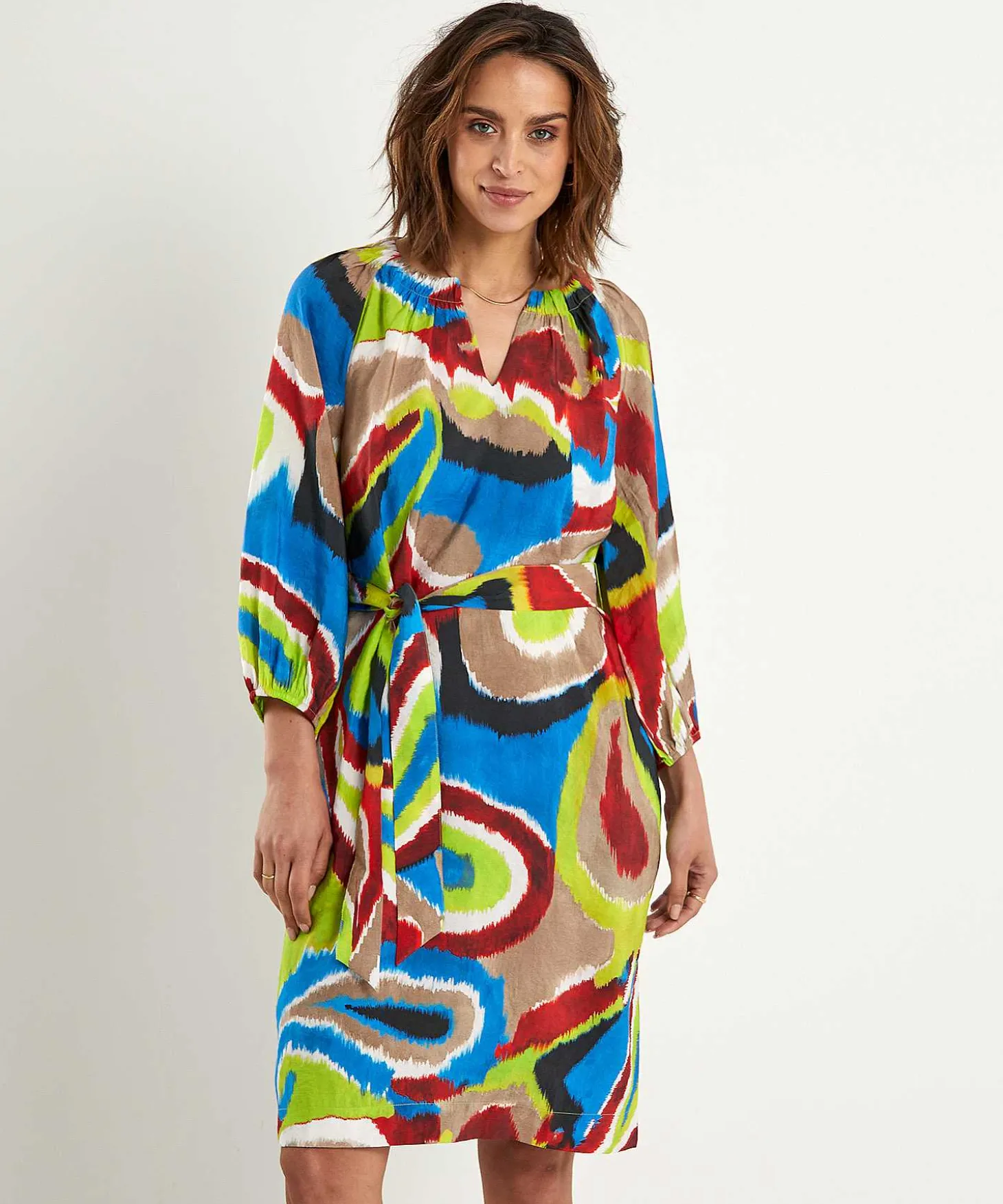 kyra_dress_with_belt_mult_0.webp Dress With Belt Multicolor Esmee*KYRA Best