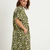 Linen Mix Dress Ikat Print Melissa*KYRA Shop