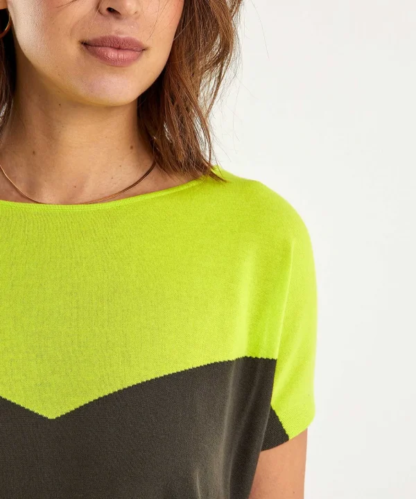 Sweater V-Shape Colorblock Alika*KYRA Discount