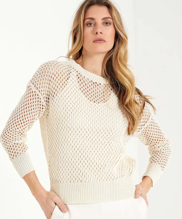 Openwork Sweater Linen Mix*LaSalle Hot