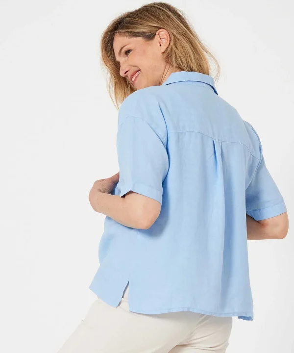 Linen Blouse Short Sleeve** Cheap