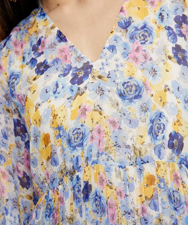 Pleated Dress Floral Print*LIU JO Cheap