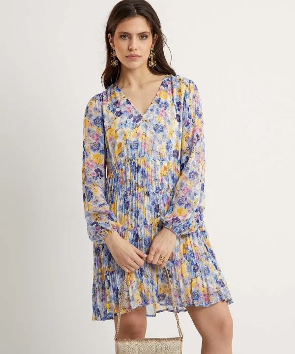 Pleated Dress Floral Print*LIU JO Cheap