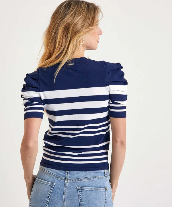 Striped Sweater With Pearls*LIU JO Fashion