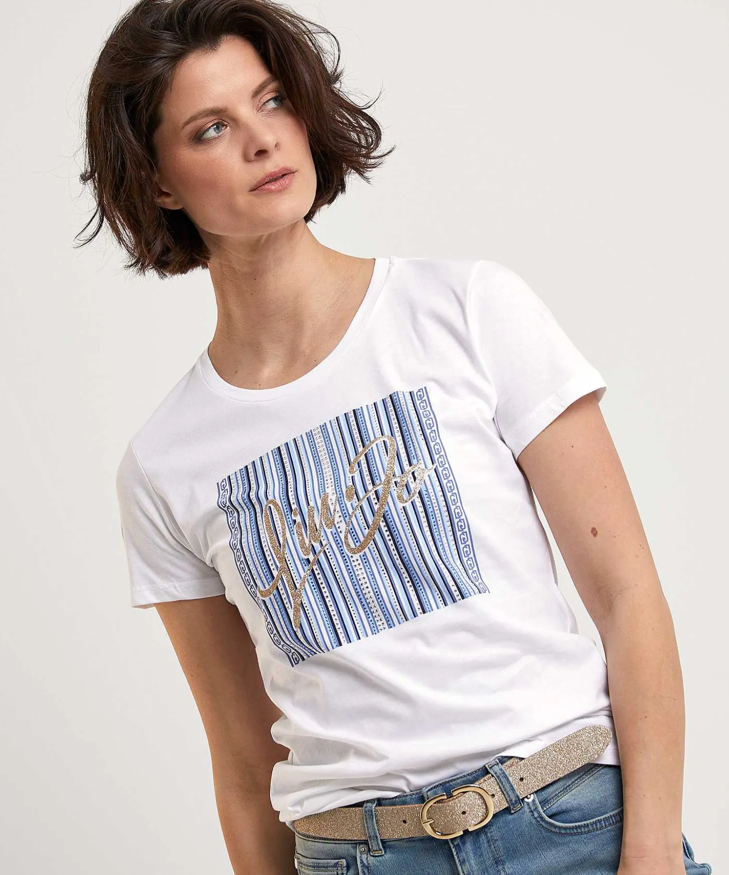 liu_jo_tshirt_print_glitt_1.webp T-Shirt Print Glitter And Rhinestones*LIU JO Fashion