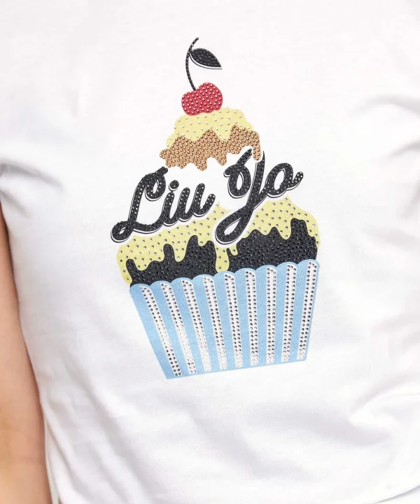 T-Shirt Rhinestone*LIU JO Flash Sale