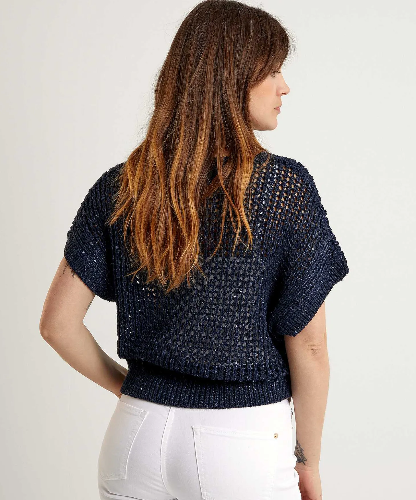 luisa_cerano_crochet_swea_0-1.webp Crochet Sweater Short Sleeve Sequins*Luisa Cerano Store