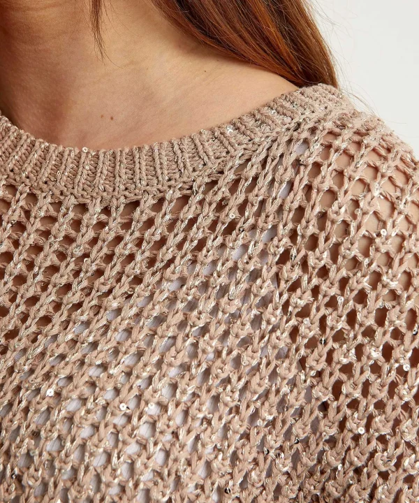 Crochet Sweater Short Sleeve Sequins*Luisa Cerano Cheap