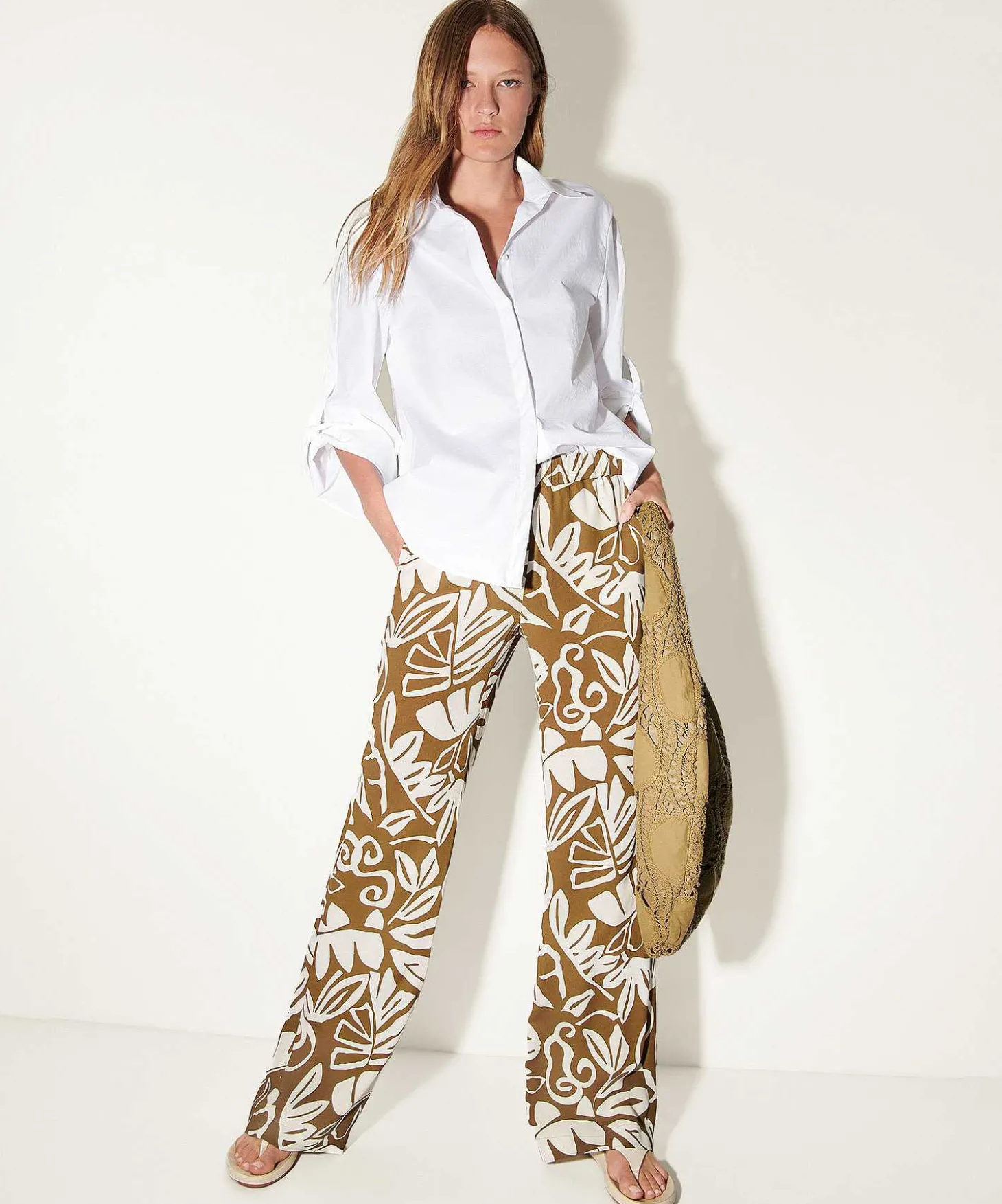 luisa_cerano_palazzo_trou_2.webp Palazzo Trousers Leaf Print*Luisa Cerano Best Sale