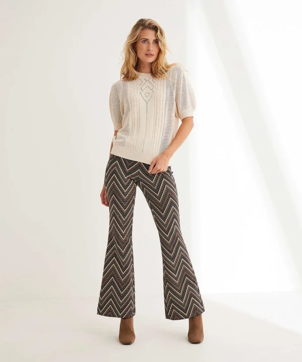 Bootcut Pants Zigzag Jacquard*MAC Jeans Store