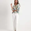 Marc Cain Blouse Multicolor Leaf Print*Marc Cain Collections Cheap