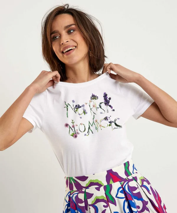 Marc Cain Shirt With Floral Letter Print*Marc Cain Collections Cheap