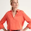 Marc Cain Silky Blouse Polo Collar*Marc Cain Collections Store
