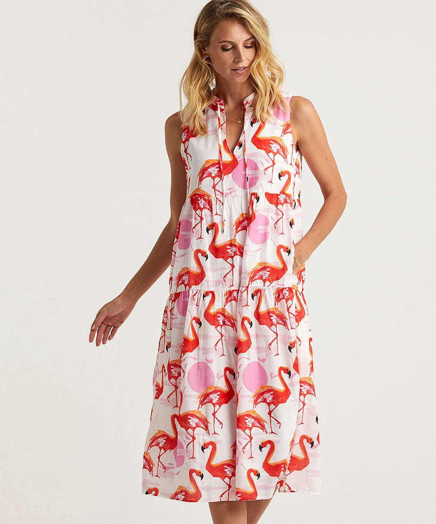 marc_cain_sleeveless_dres_0.webp Marc Cain Sleeveless Dress Flamingo*Marc Cain Additions Fashion