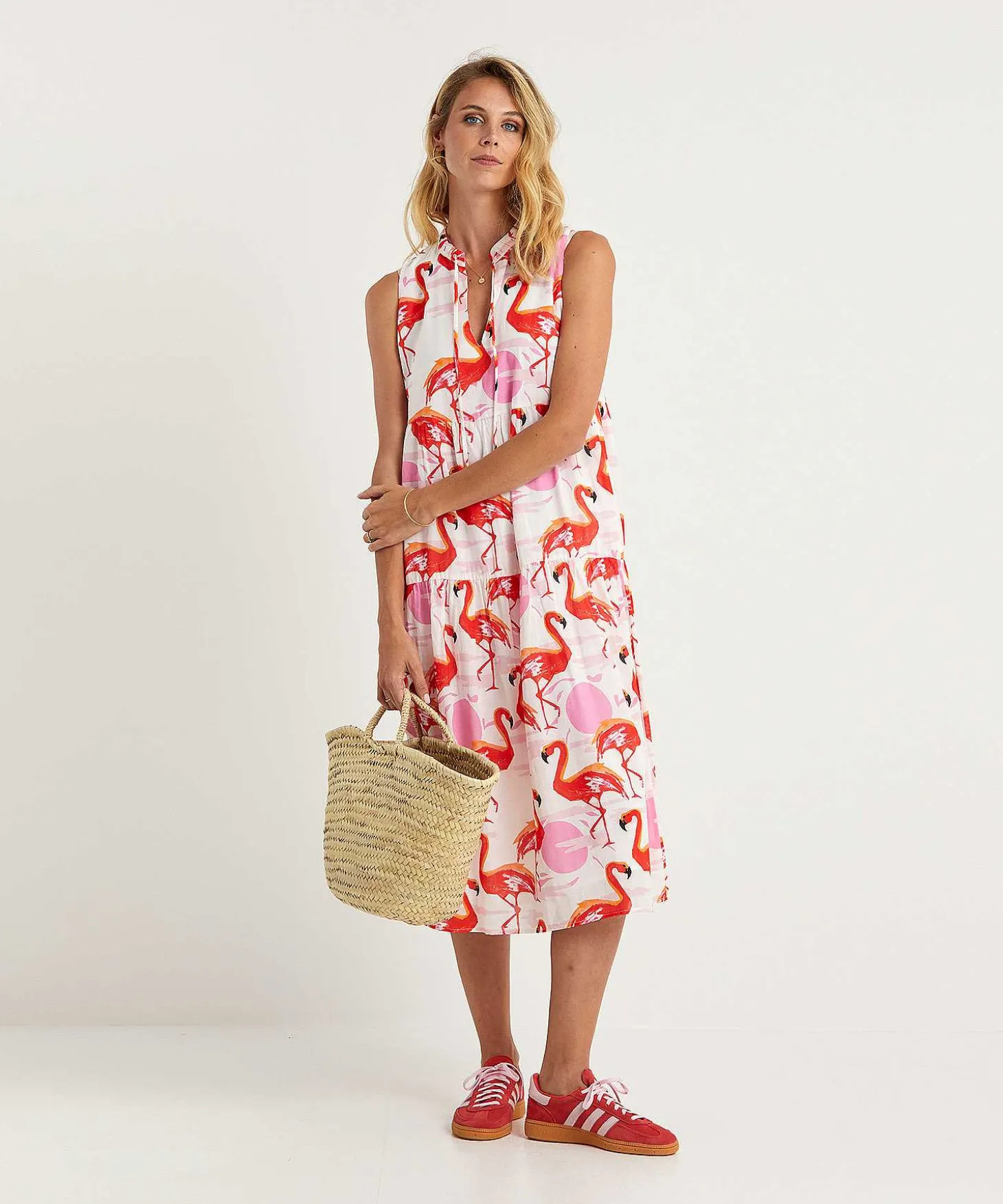 marc_cain_sleeveless_dres_3.webp Marc Cain Sleeveless Dress Flamingo*Marc Cain Additions Fashion
