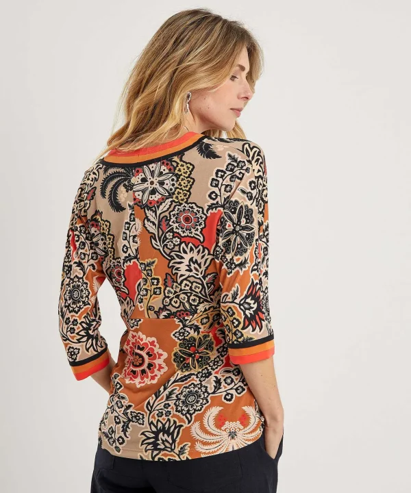 Marc Cain Slinky Kimono Top Flower Print*Marc Cain Collections Shop